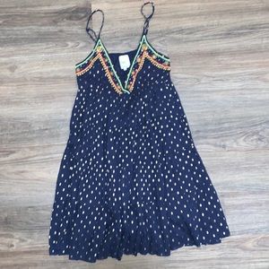 AREA sundress navy blue multicolored, size Large